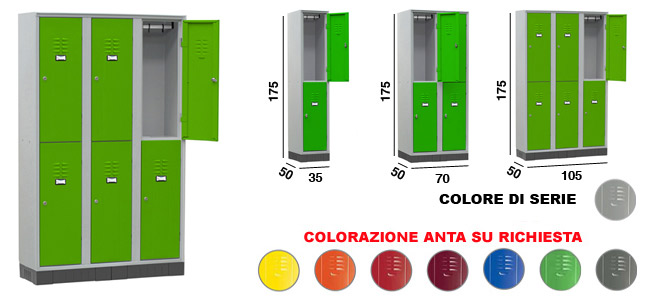 Armadietti multipli su zoccolo