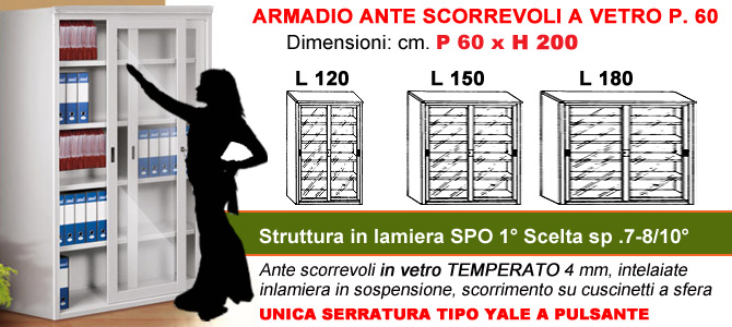 armadietto porte scorrevoli in vetro