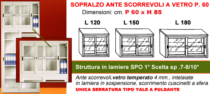 armadio basso porte scorrevoli VETRO