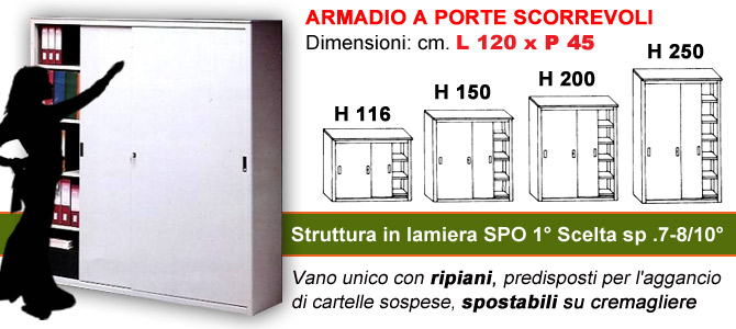 armadio Ufficio a porte scorrevoli