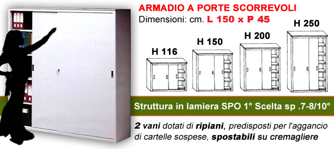 armadi Ufficio a porte scorrevoli