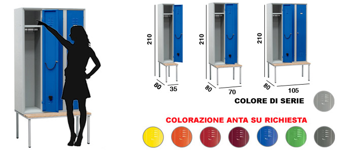 armadietto su panca