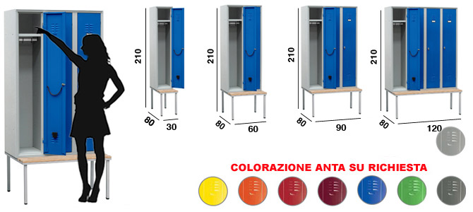 armadietto su panca