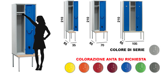 armadietto su panca