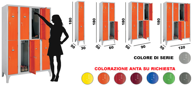 armadio per spogliatoio multiposto