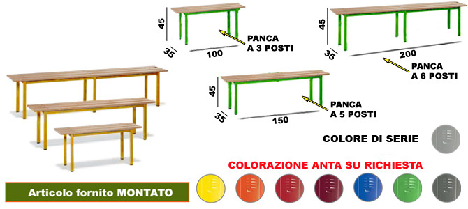 Panche con telaio colorato