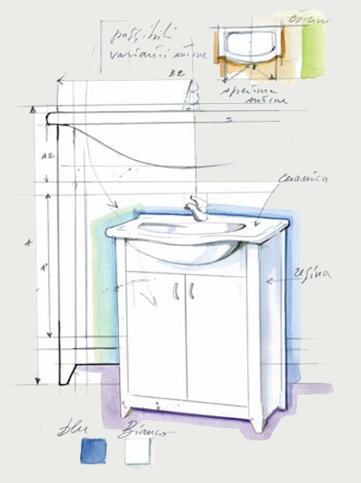 Mobili bagno in Resina 